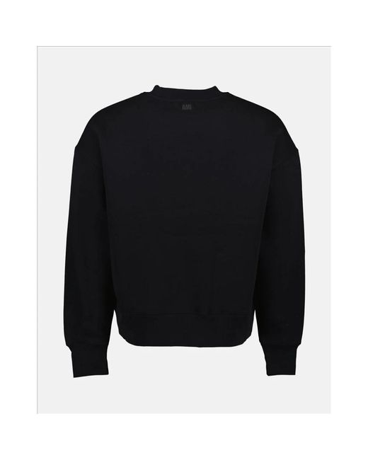 AMI Bio-baumwoll-sweatshirt mit herzlogo in Black für Herren