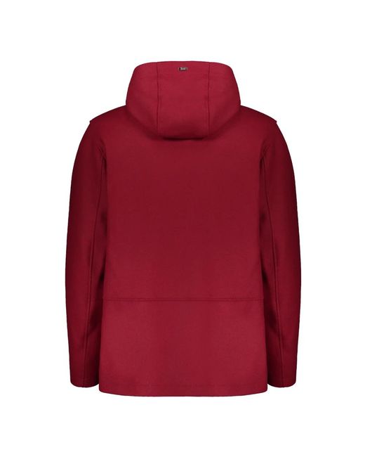 Herno Jassen ,Rood ,Wol Hooded Jacket in het Red voor heren