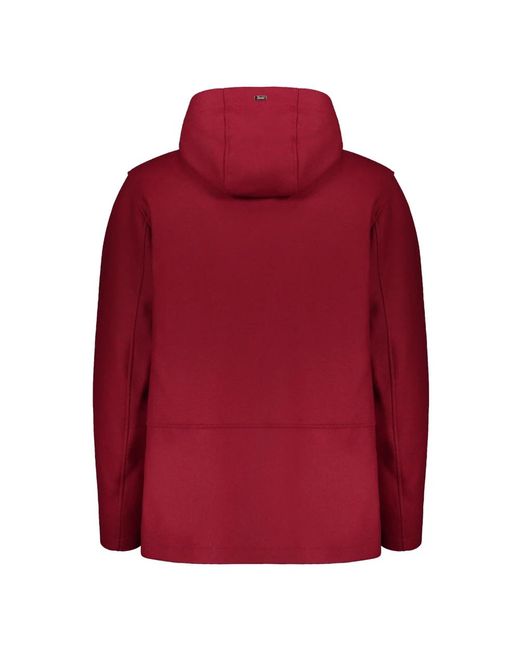 Herno Jassen ,Rood ,Wol Hooded Jacket in het Red voor heren