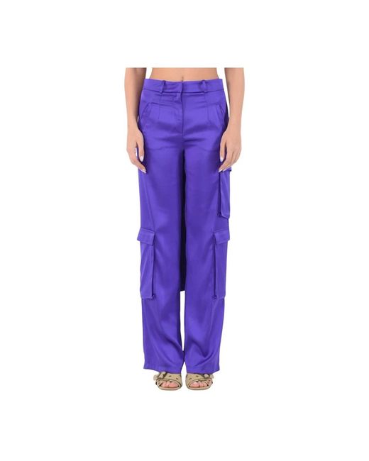 ACTUALEE Purple Straight Trousers