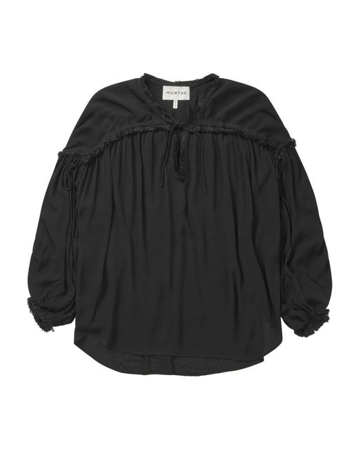 Observation top & t-shirt negro Munthe de color Black
