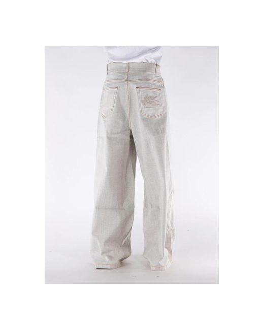 Etro Gray Wide Trousers for men