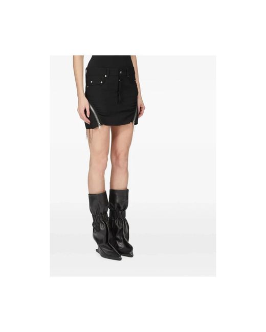 Rick Owens Black Denim Skirts
