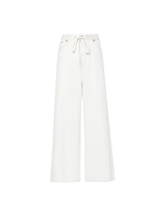 MM6 by Maison Martin Margiela White Wide Trousers