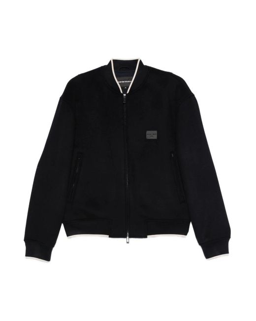 Emporio Armani Black Bomber Jackets for men