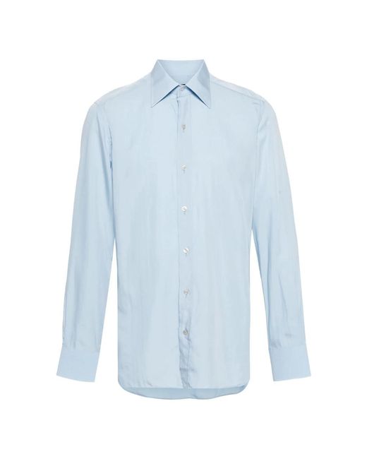 Tom Ford Seiden-lyocell hemd in Blue für Herren