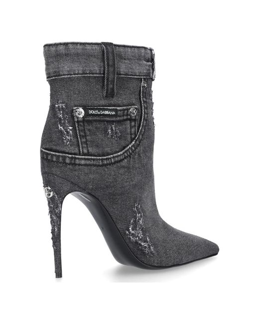Dolce & Gabbana Gray Heeled Boots