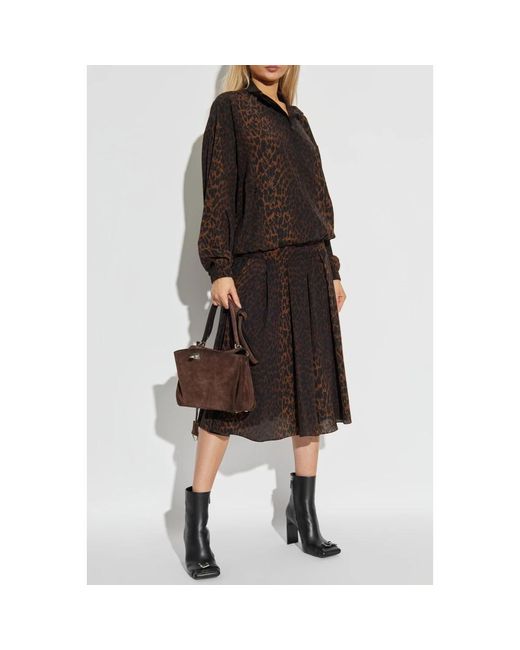 Balenciaga Brown Midi Skirts