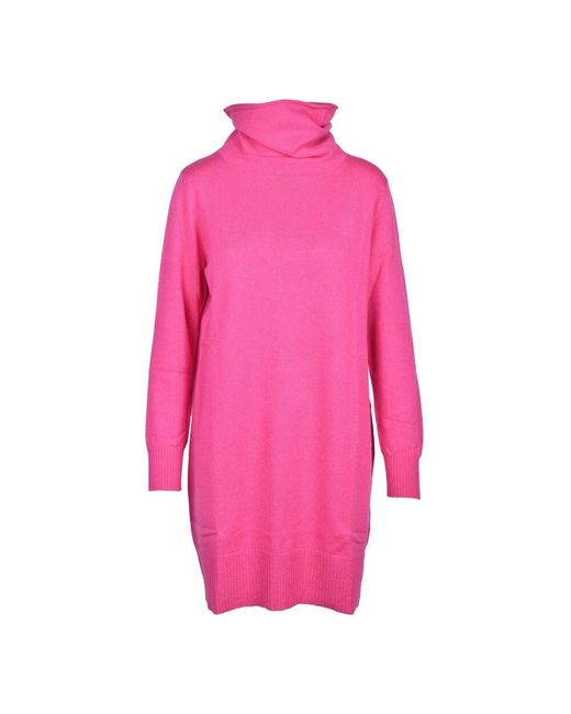 Kangra Pink Wolle seide kaschmir kleid
