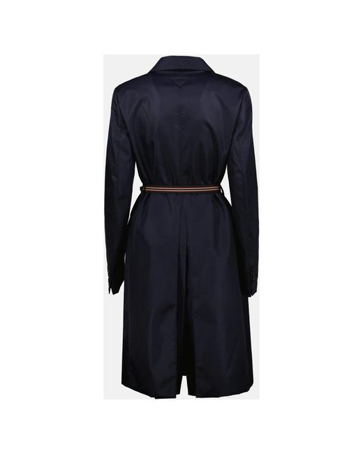 Prada Jassen ,Blauw ,Nylon Re-Nylon Trench Met Riem in het Blue