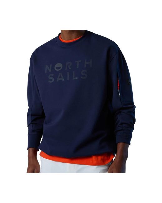 North Sails Reflecterende Crewneck Sweatshirt Tech Blauw in het Blue voor heren