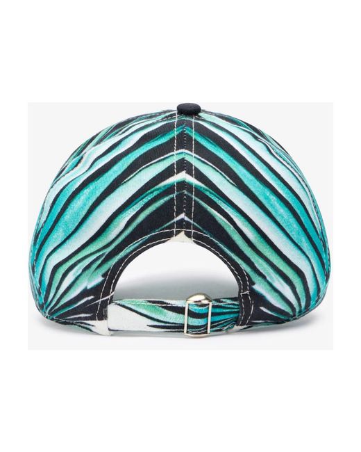 Roberto Cavalli Accessoires ,Blauw ,Ray Of Sea Print Baseball Cap in het Blue voor heren