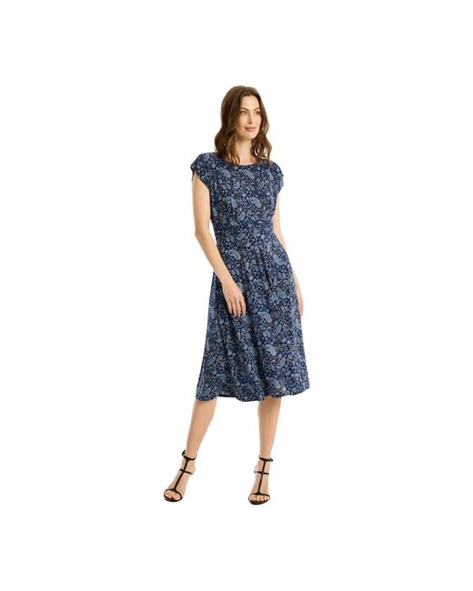 iN FRONT Blue Blaues Chamallow Kleid Mit Buntem Druck