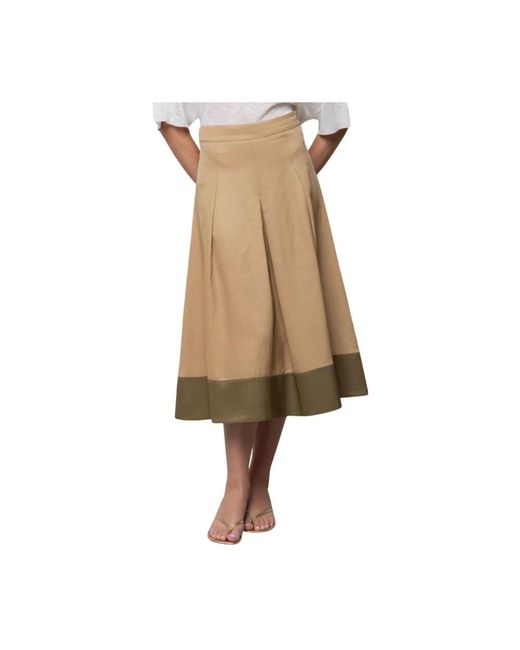 Kaos Rokken ,Midi Rok in het Natural
