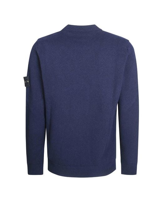 Stone Island Blue Round-Neck Knitwear for men