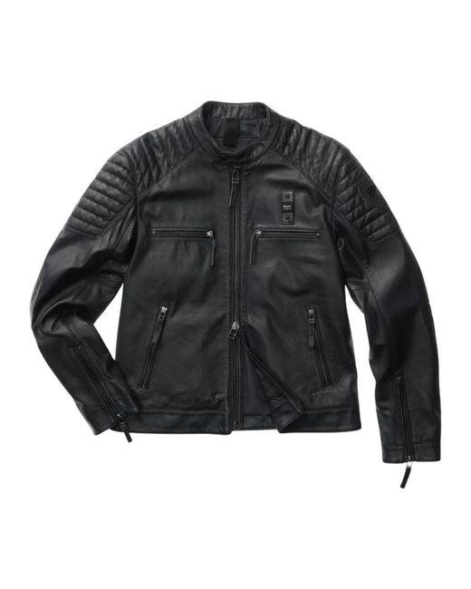 Blauer Black Leather Jackets for men