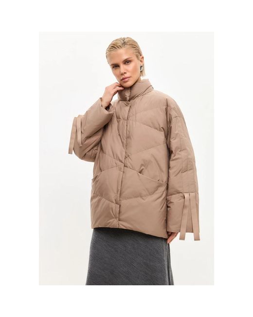 CESARE GASPARI Brown Oversized stepp-pufferjacke