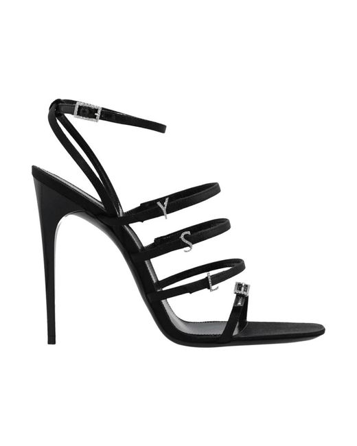 High Heel Sandals Saint Laurent de color Black