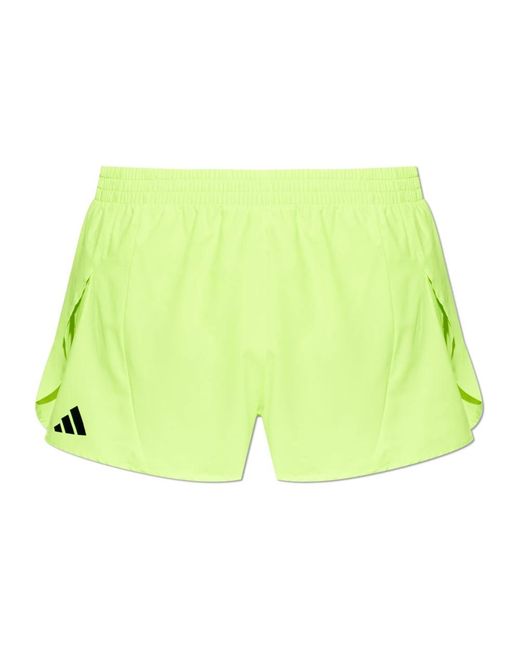 Adidas Fitness ,Groen ,Polyester Adizero Essentials Running Split Shorts in het Green voor heren