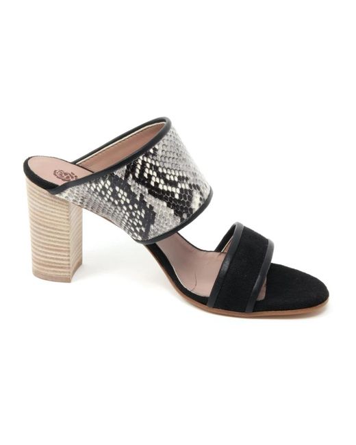 Maliparmi Black Python Print Sandale Schuh Made