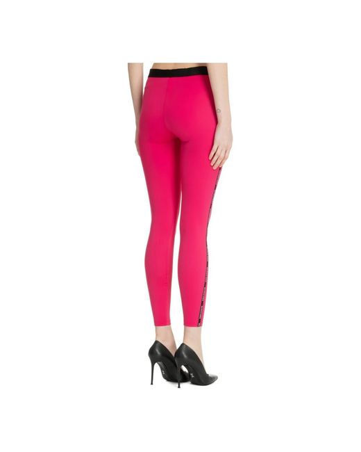Balmain Pink Einfache logo leggings elastischer bund
