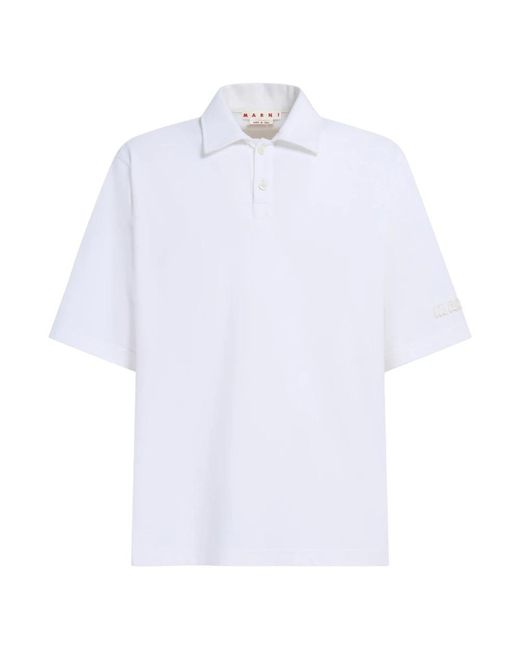 Marni Tops ,Wit ,Katoen Oversized Poloshirt in het White voor heren