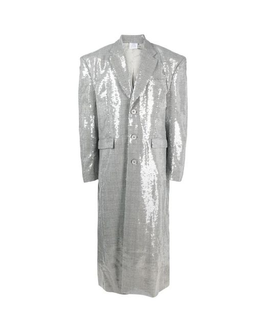 Vetements Jassen ,Wit ,Pailletten Geruite Paillettenjas in het Gray