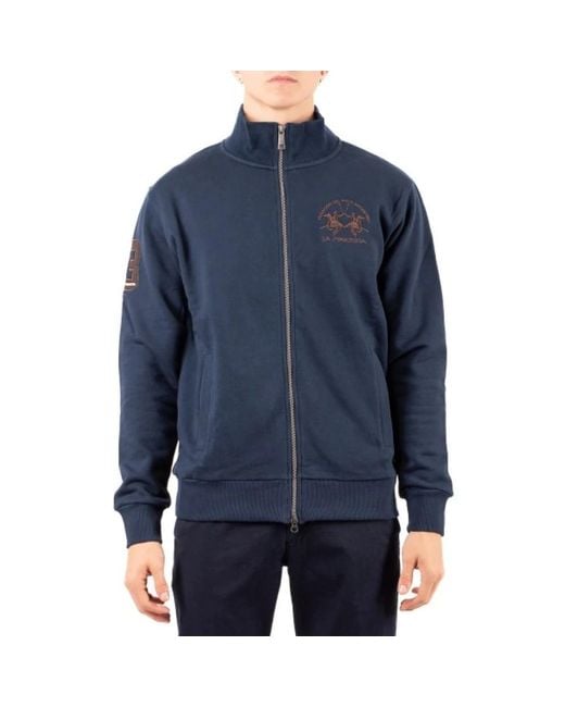 La Martina Blue Zip-Throughs for men