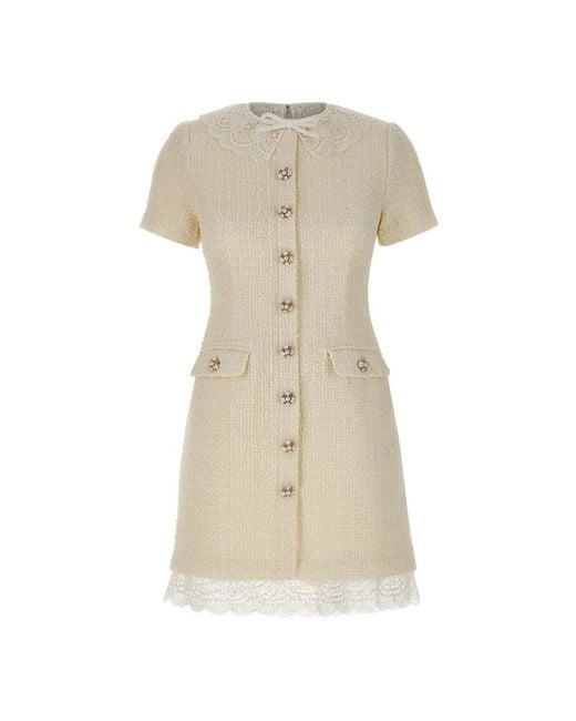 Self-Portrait Natural Short Dresses