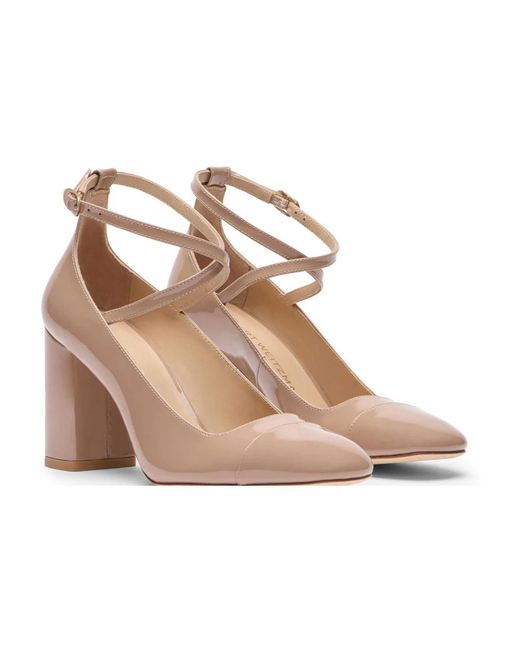 Stuart Weitzman Metallic Eden 85 Strap Pump