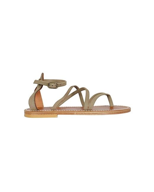 K. Jacques Metallic Flat Sandals