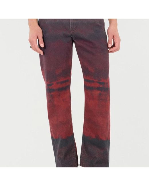 Roberto Cavalli Red Straight Jeans for men