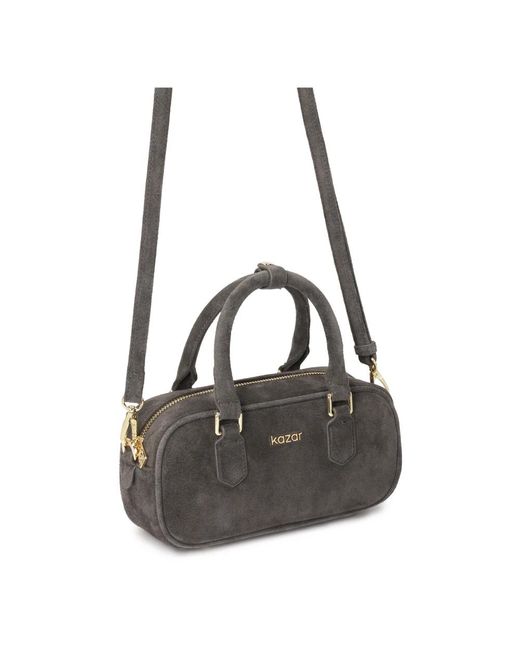 Kazar Kleine Suède Bowlen Tas Met Afneembare Band in het Black