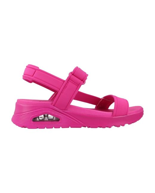 Skechers Pink Bequeme slip-on sandalen