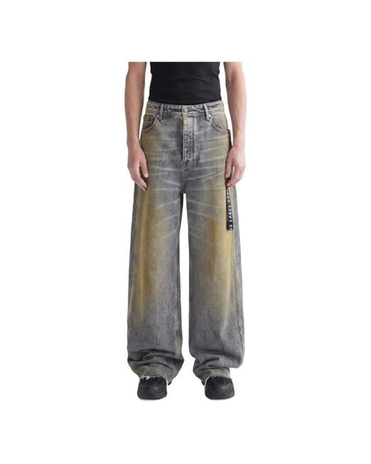 44 Label Group Gray Wide Jeans for men
