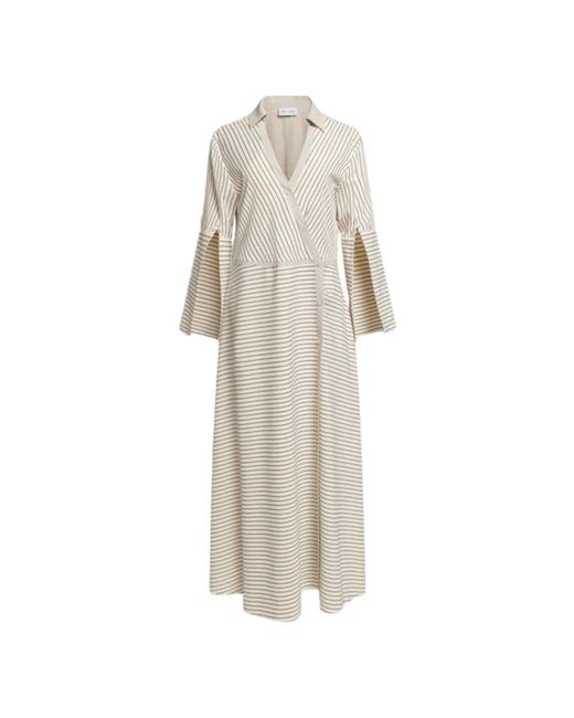 WEILI ZHENG Natural Shirt Dresses