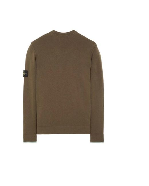 Stone Island Green Round-Neck Knitwear for men