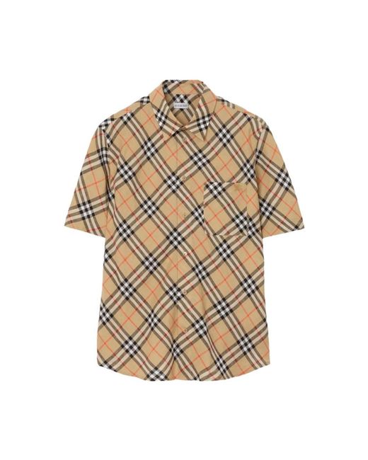 Burberry Natural Short Sleeve Shirts for men