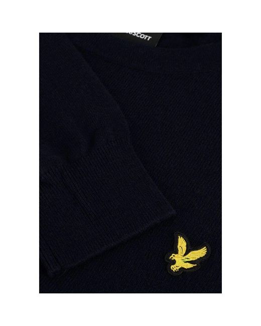Lyle & Scott Baumwoll-Merino-Rundhalspullover in Black für Herren