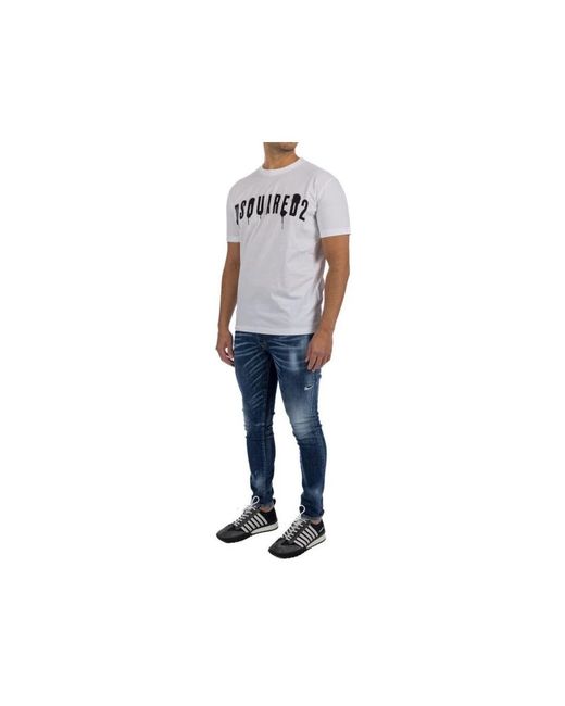 DSquared² Tops ,Wit ,Katoen Cool T-Shirt in het White voor heren
