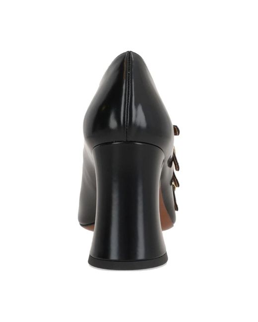Chloé Black Schwarze Seide & Nylon Absatzschuhe
