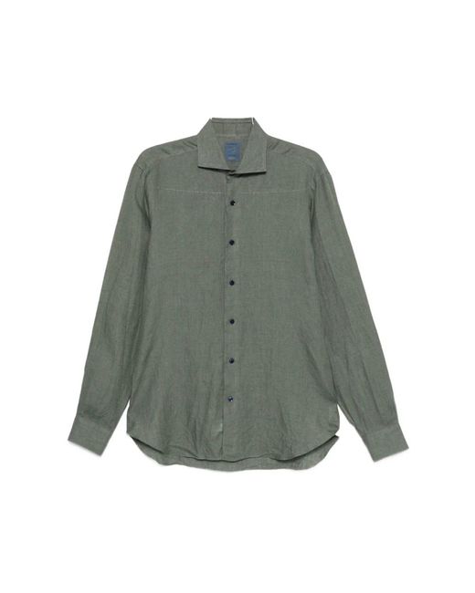 Barba Napoli Men's Green Casual Shirts