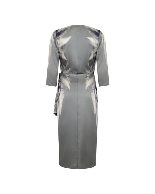 Alberta Ferretti Gray Wrap Dresses