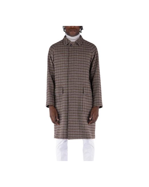 Tagliatore Brown Single-Breasted Coats for men