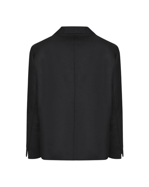 Séfr Jassen ,Zwart ,Leer Zwarte Blazer Met Revers Enkele Knoop in het Black voor heren