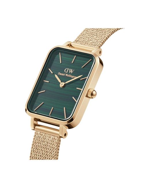 Daniel Wellington Accessoires ,Geel ,Gouden Quadro Dameshorloge Elegant Modern in het Green