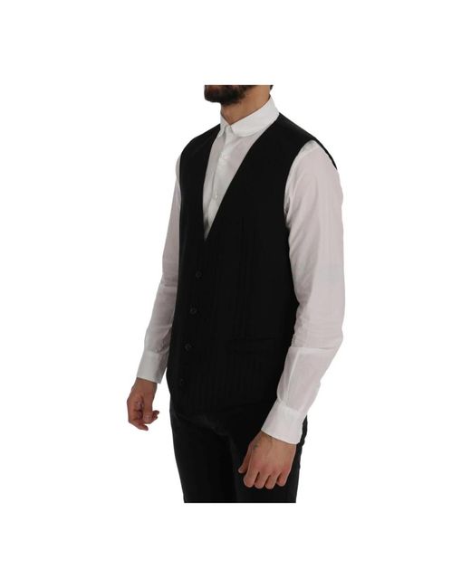 Suit Vests di Dolce & Gabbana in Black da Uomo