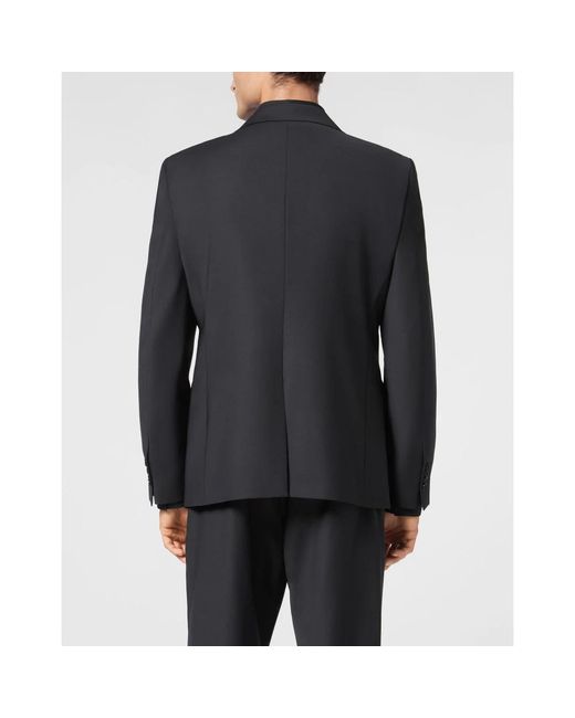 Philipp Plein Jassen ,Blauw ,Wol Jogger Blazer Ls in het Black voor heren