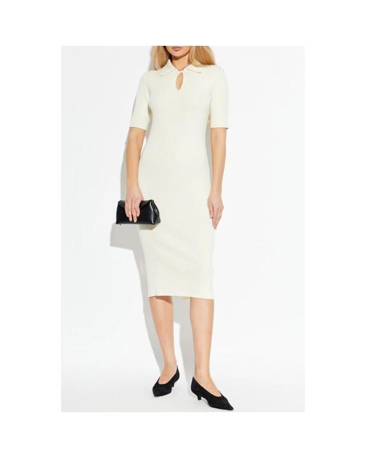 Jil Sander Kleedjes ,Wol Wool Turtleneck Dress in het White