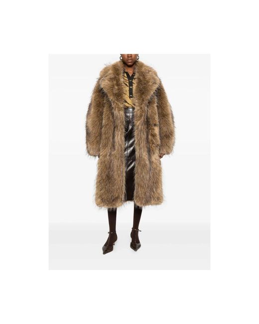Ganni Brown Double-Breasted Coats